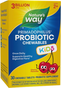 Primadophilus Kids Примадофилус Кидс 3 млрд. активни пробиотици Череша Nature’s Way, 30 дъвчащи таблетки
