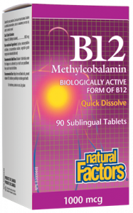 Vitamin B12 Methylcobalamin/ВИТАМИН В12 МЕТИЛКОБАЛАМИН Natural Factors, 90 сублингвални таблетки