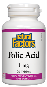 Folic Acid/ Фолиева киселина 1 mg Natural Factors,90 таблетки