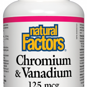 Chromium & Vanadium/ХРОМ & ВАНАДИЙ 125 µg Natural Factors, 90 капсули