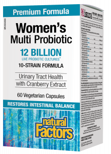 Women’s Multi Probiotic with CranRich® 12 billion active cells Premium Formula/МУЛТИ ПРОБИОТИК ЗА ЖЕНИ 12 млрд.активни пробиотици   с добавена Червена боровинка Natural Factors, 60 V капсули
