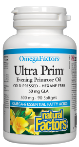 Ultra Prim Evening Primrose Oil/ВЕЧЕРНА  ИГЛИКА  МАСЛО 500 mg Natural Factors, 90 софтгел капсули