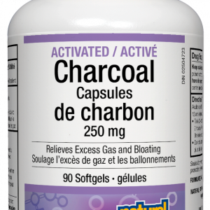 Activated Charcoal /Активен въглен (от черупки на кокосов орех) Natural Factors, 90 софтгел капсули