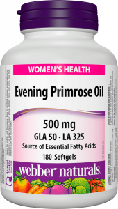 Evening Primrose Oil / Вечерна иглика масло 500 mg Webber Naturals,180 софтгел капсули