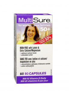 MultiSure® Women 50+/ Мултивитамини за жени 50+ с Лутеин, Калций и Магнезий Webber Naturals, 80 капсули