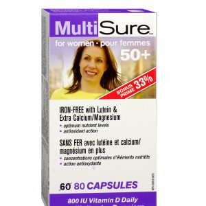 MultiSure® Women 50+/ Мултивитамини за жени 50+ с Лутеин, Калций и Магнезий Webber Naturals, 80 капсули