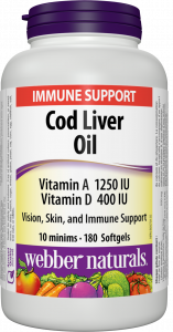 Super Cod liver oil/Черен дроб на треска масло Webber Naturals,180 софтгел капсули