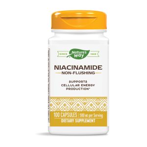 Ниацинамид (витамин В3, непредизвикващ зачервяване) 500 mg Nature’s Way, 100 капсули