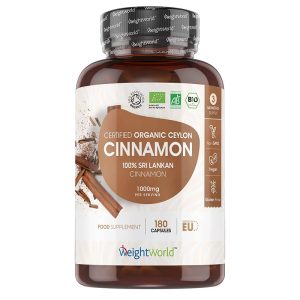 Цейлонска канела, БИО 1000 mg WeightWorld, 180 капсули