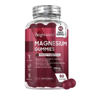 Магнезий (цитрат) Гъми 62.5 mg WeightWorld, 90 желирани таблетки, с вкус на грозде