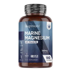 Морски магнезий (oксид) 180 mg + витамин B6 WeightWorld, 180 капсули