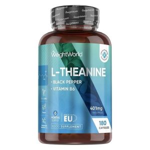 L-Теанин + черен пипер и витамин В6 WeightWorld, 180 капсули