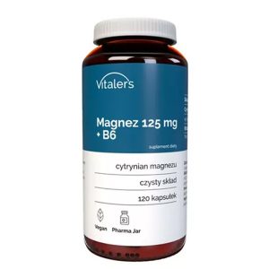 Магнезий (цитрат) 125 mg + витамин B6 Vitaler’s, 120 капсули