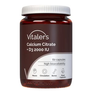 Калций (цитрат) 120 mg + витамин D3 1000 IU/ 25 μg Vitaler’s, 60 капсули