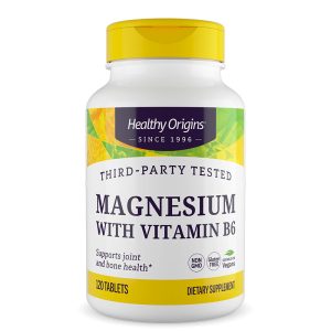 Магнезий (оксид) 133 mg + витамин B6 8 mg Healthy Origins, 120 таблетки
