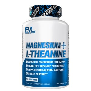 Магнезий (цитрат) 100 mg + L-теанин 50 mg Evlution Nutrition, 90 капсули